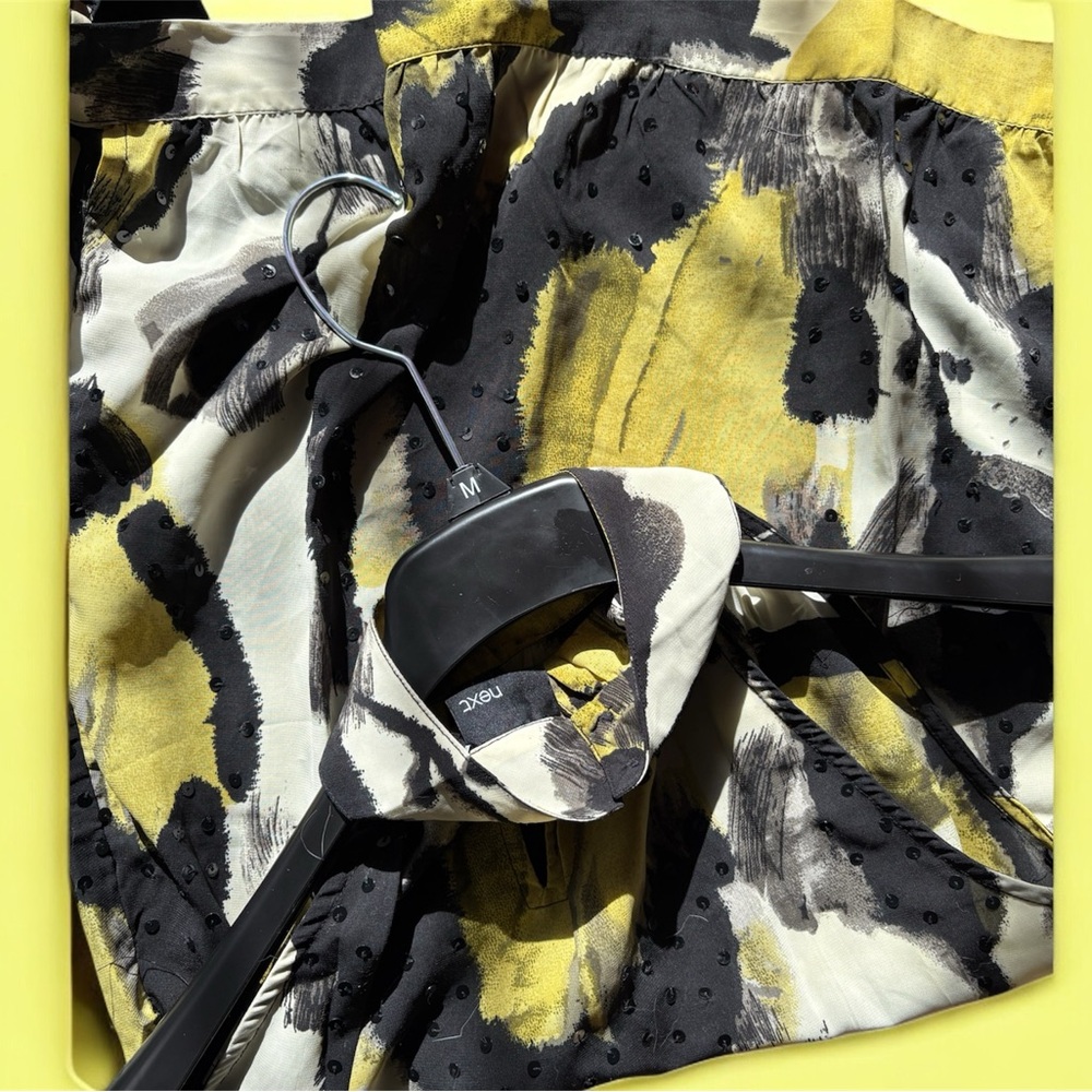 Next Yellow and Black Abstract Blouse